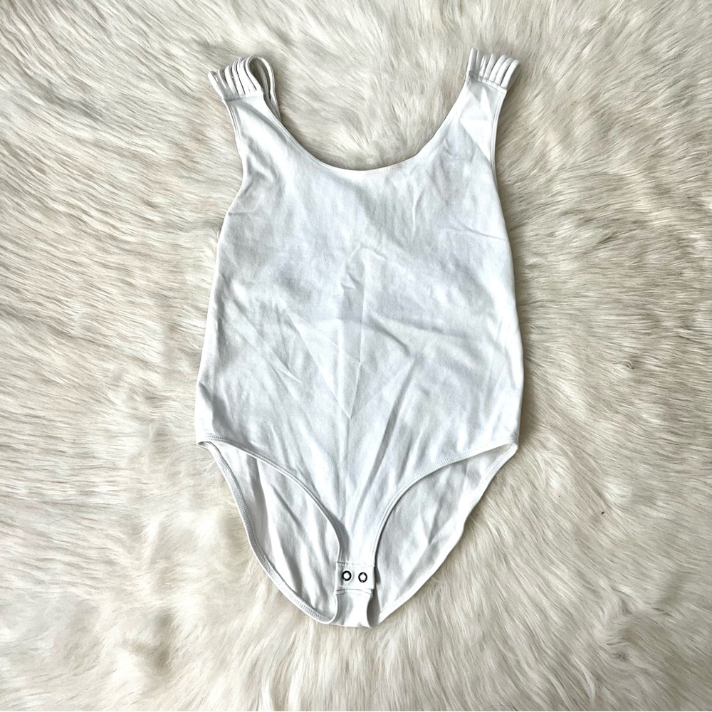Express One Eleven Strappy Back Bodysuit (White) - Size S